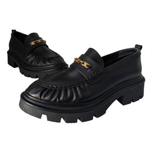 Circus NY by Sam Edelman Pierre Black Leather Chunky Loafers Size 10 Slip On